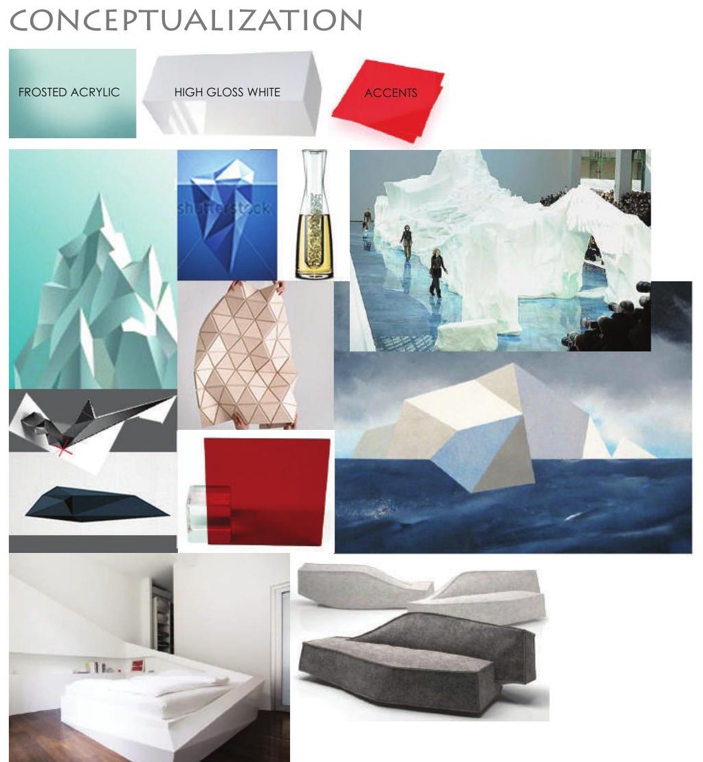 Moodboard and early concept sketches