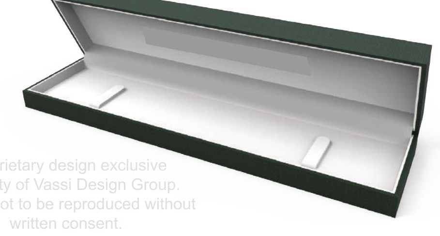Long necklace presentation case, open