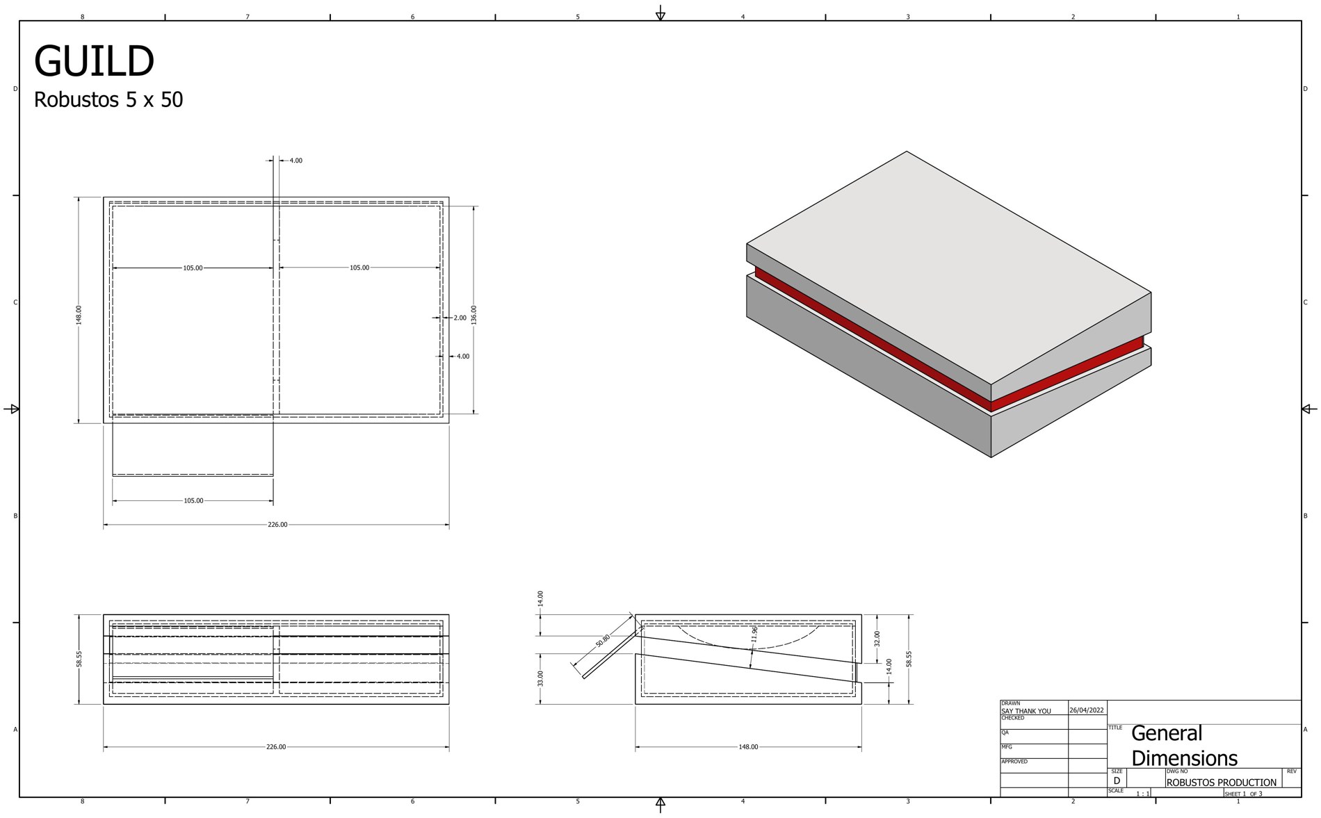 Crux Guild Robustos production drawing