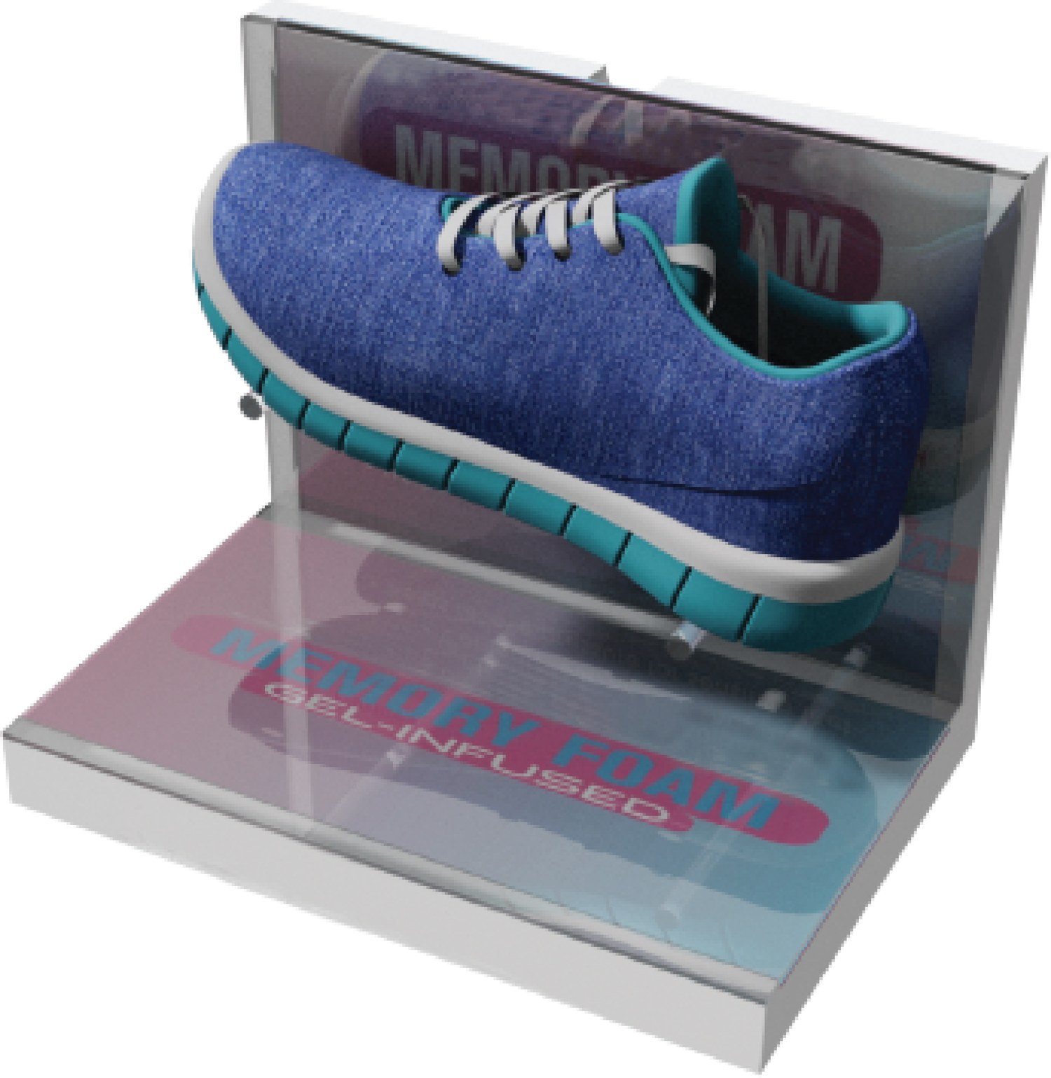 Skechers branded retail shoe box, open front