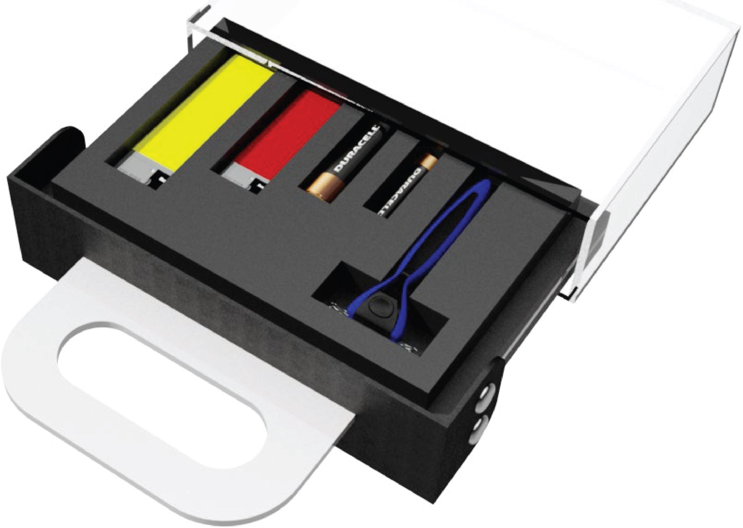 Personal care travel case, open with grooming tools